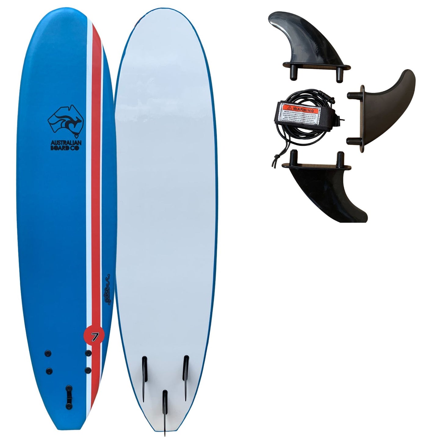 ABC 7ft Softboard Surfboard (+FREE Fins & Leash)