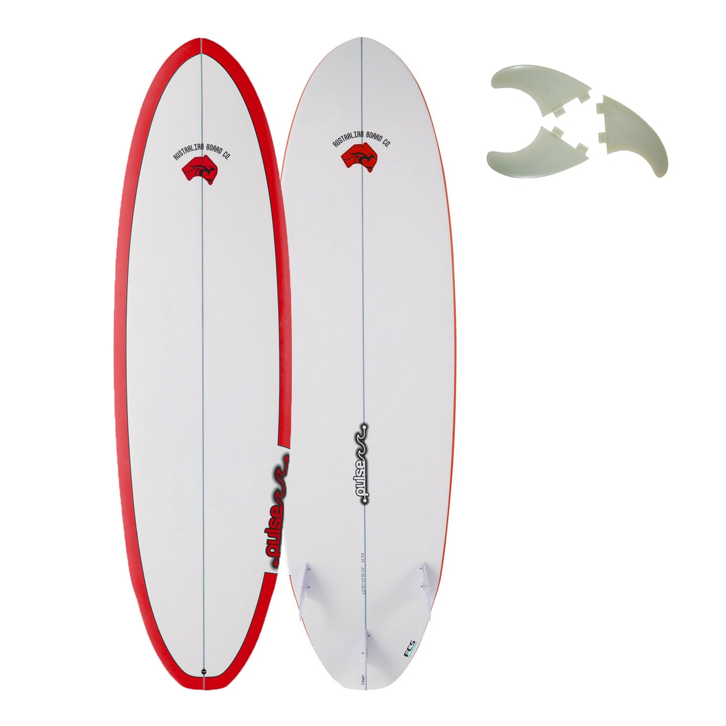 ABC Surfboard 6'6" Pulse WRS Tail Thruster (+FREE FCS Fins)