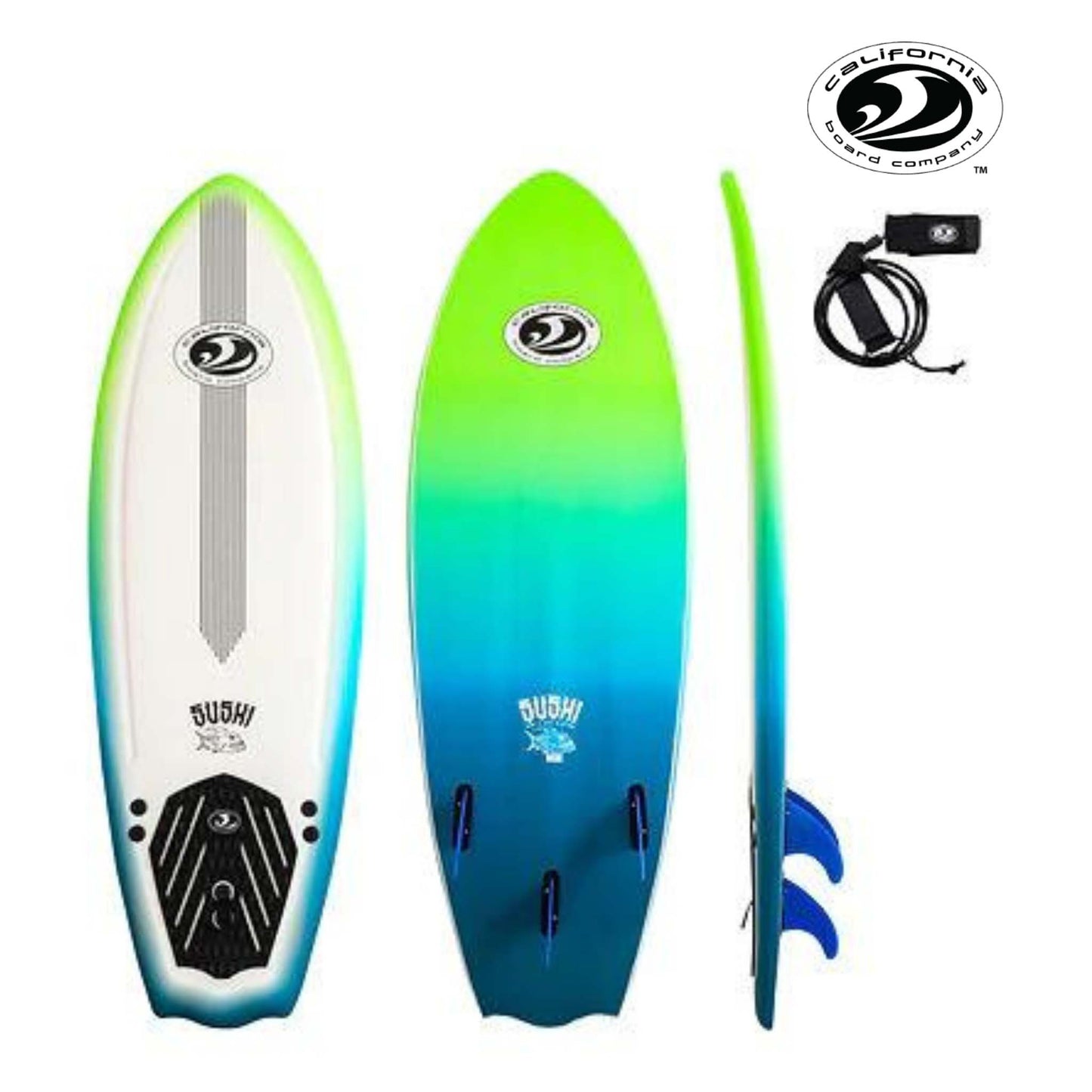 California Board Co Softboard 5'8 Sushi Fish (+FREE Fins & Leash)