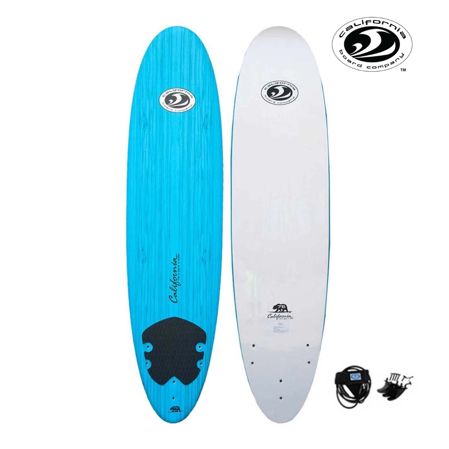 California Board Co Softboard 7'6 Mini Mal (+FREE Fins & Leash)