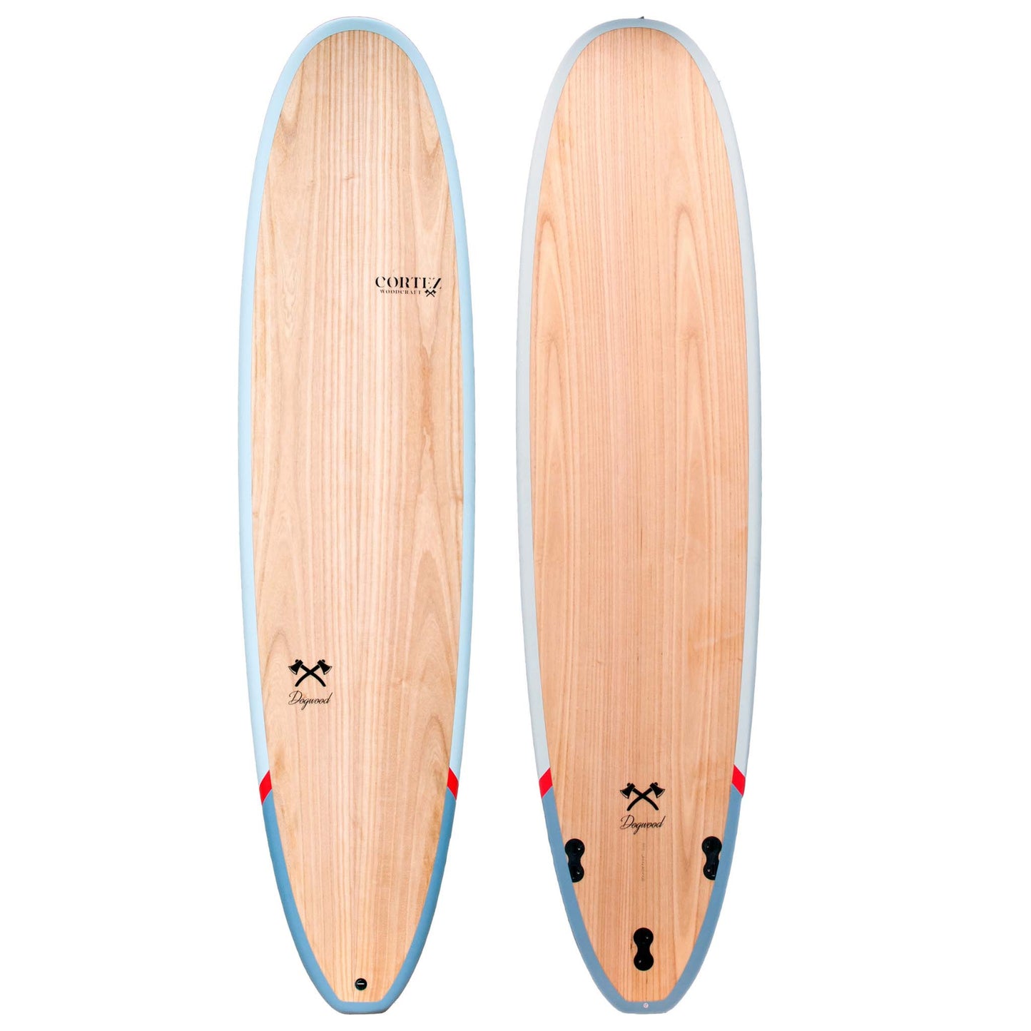 CORTEZ Woodcraft Dogwood Mini Mal Surfboard (+FREE FCS Fins)