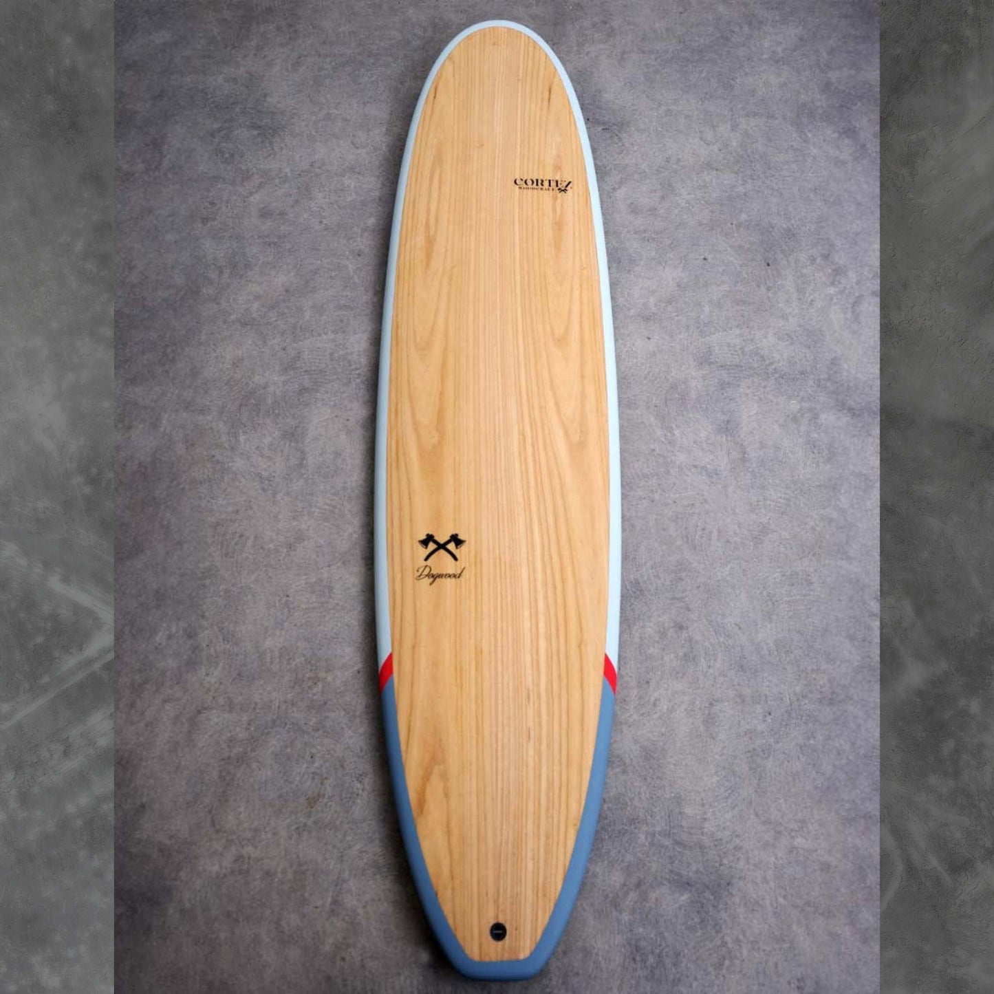 CORTEZ Woodcraft Dogwood Mini Mal Surfboard (+FREE FCS Fins)