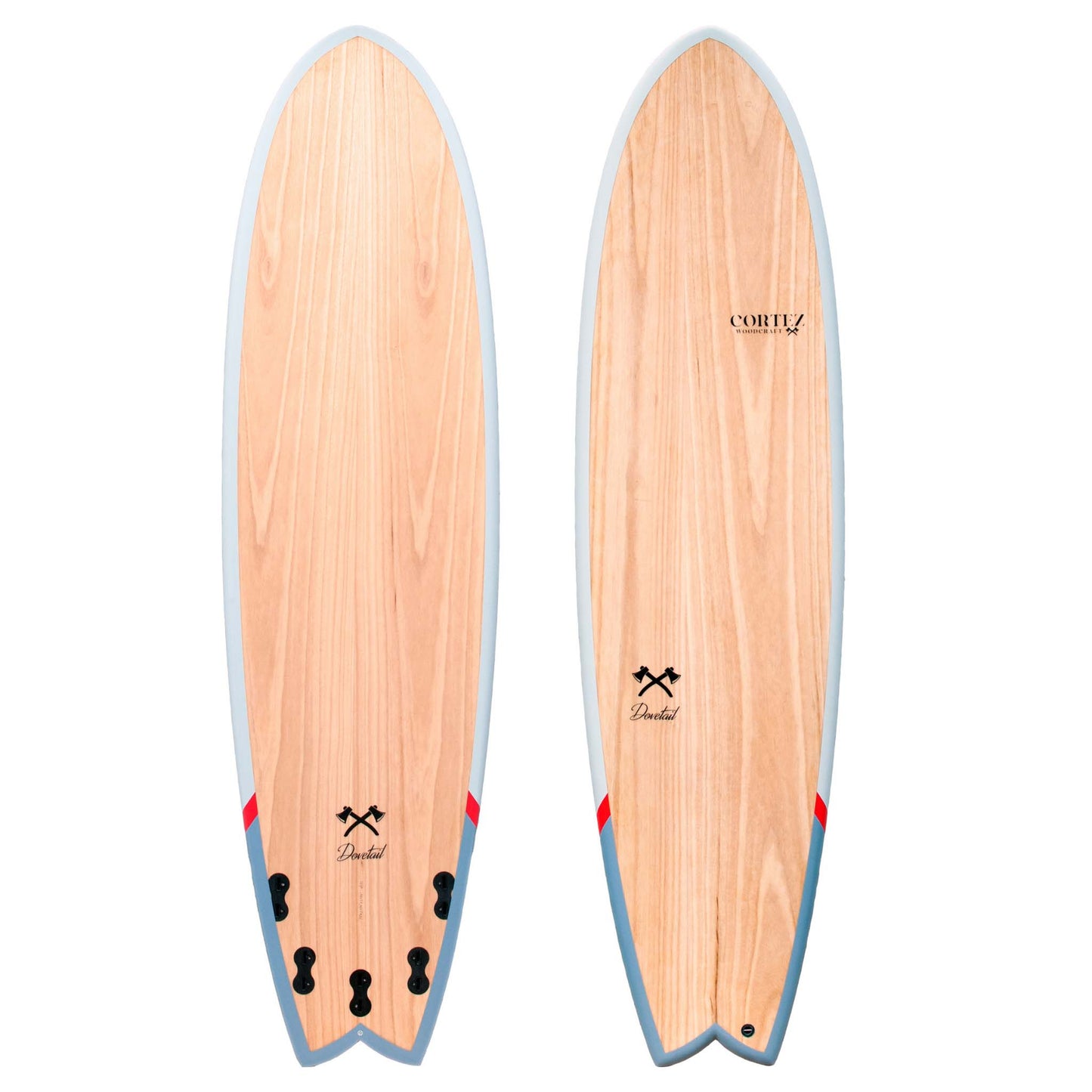 CORTEZ Woodcraft Dovetail 6'9" Fish Surfboard (+FREE FCS Fins)