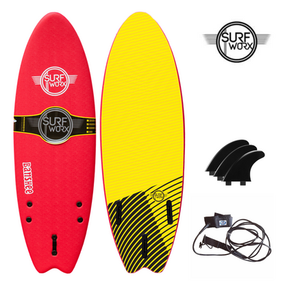 SURFWORX Softboard Surfboard Banshee Hybrid (+FREE Fins & Leash)