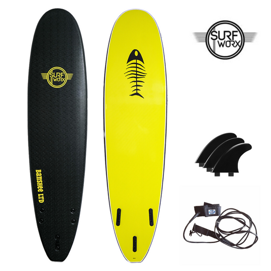 SURFWORX Softboard Surfboard Banshee Mini Mal (+FREE Fins & Leash)