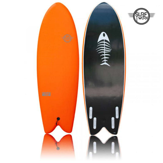 SURFWORX Softboard Pro Line 4 Fin 5'8" Orange (+FREE Fins & Leash)