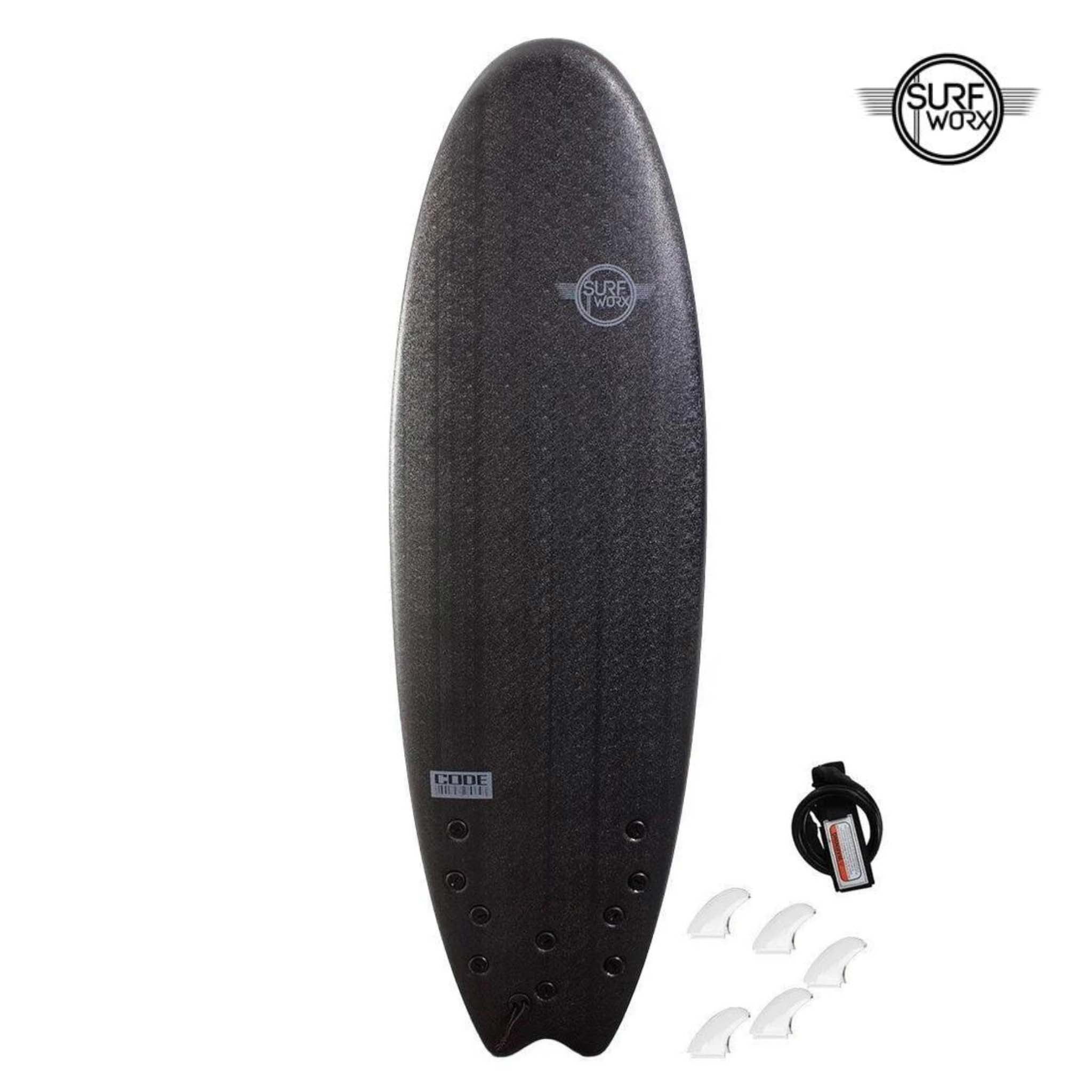 SURFWORX Softboard Pro Line Code 5 Fin Swallow Tail (+FREE Fins