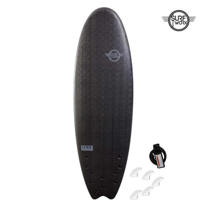 SURFWORX Softboard Pro Line Code 5 Fin Swallow Tail (+FREE Fins & Leash)