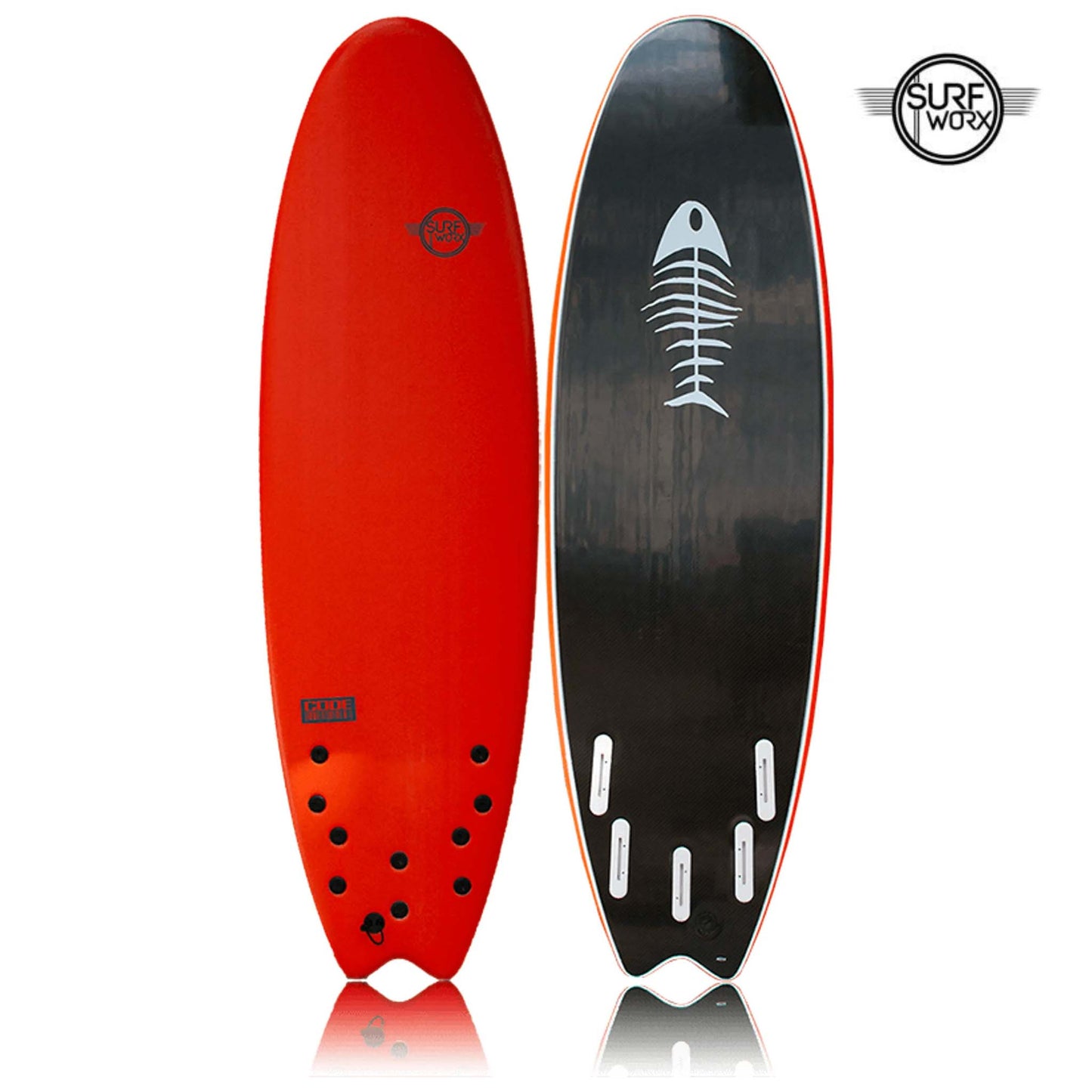 SURFWORX Softboard Pro Line Code 5 Fin Swallow Tail (+FREE Fins & Leash)