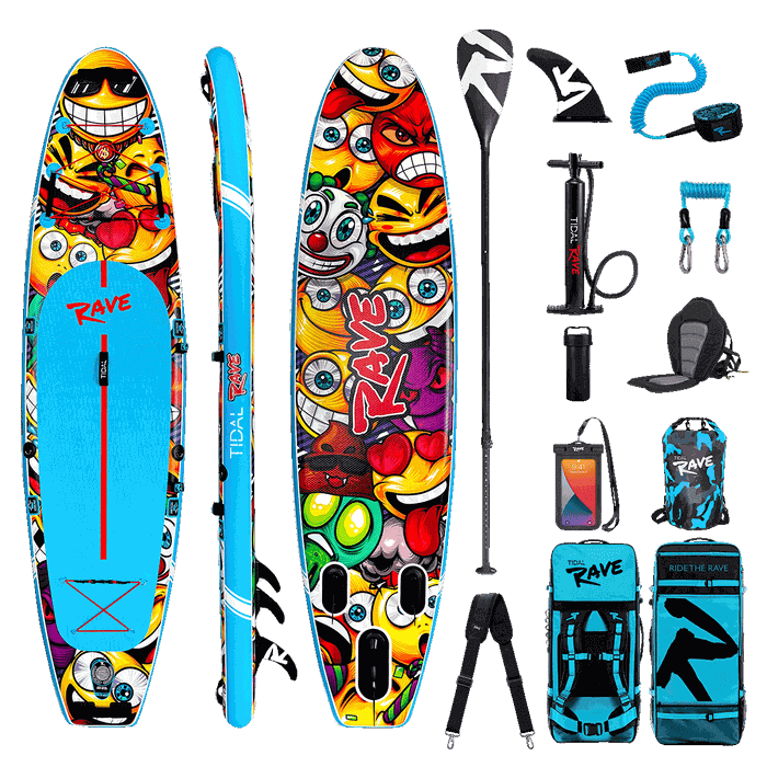 Tidal Rave Paddleboard 10'6" - Inflatable SUP Neon - Smilez Design