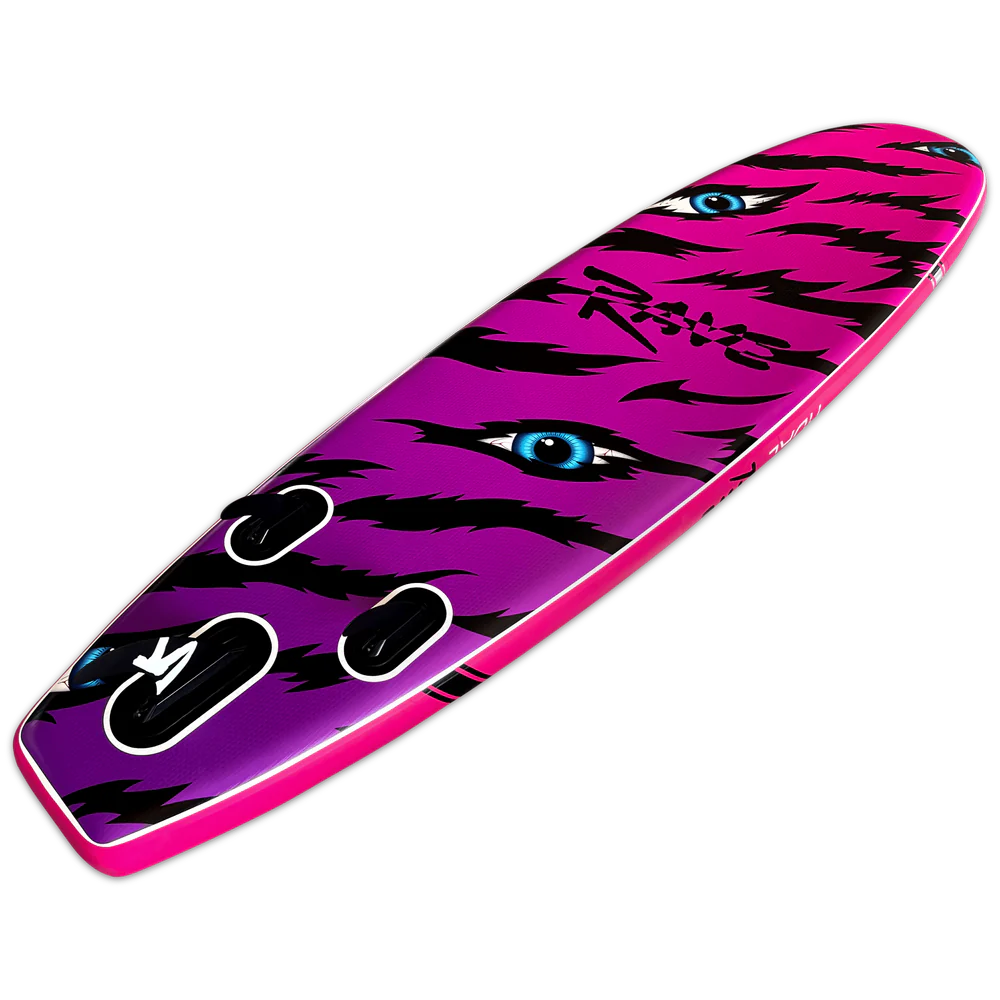 Tidal Rave Paddleboard 10'6" - Inflatable SUP Neon - Tiger Design