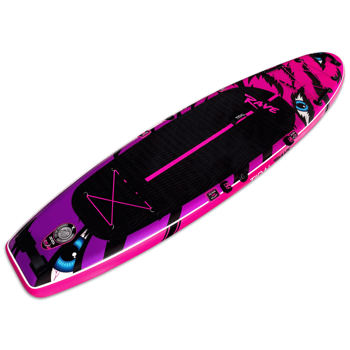 Tidal Rave Paddleboard 10'6" - Inflatable SUP Neon - Tiger Design