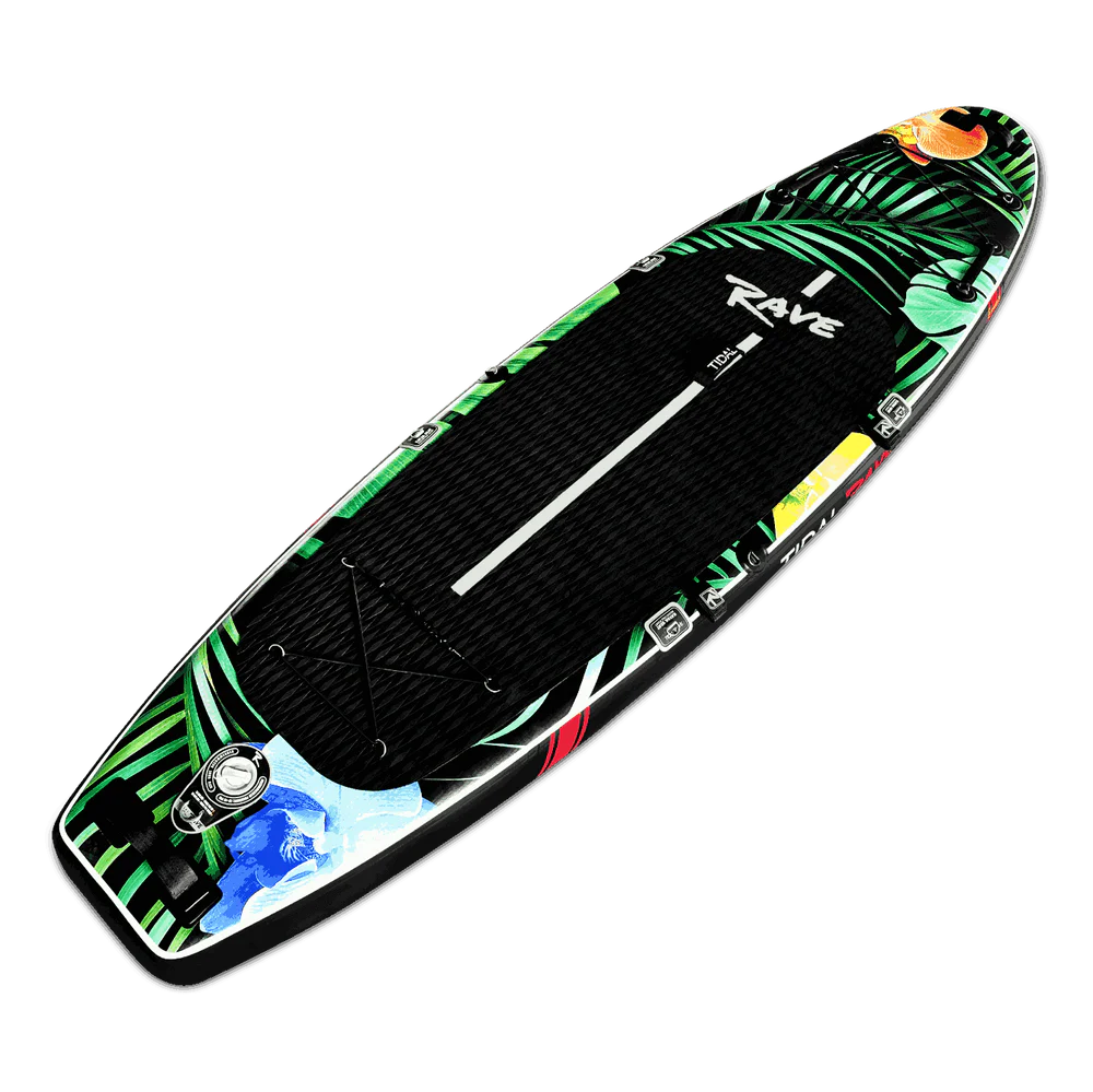 Tidal Rave Paddleboard 10'6" - Inflatable SUP Neon - Jungle Design