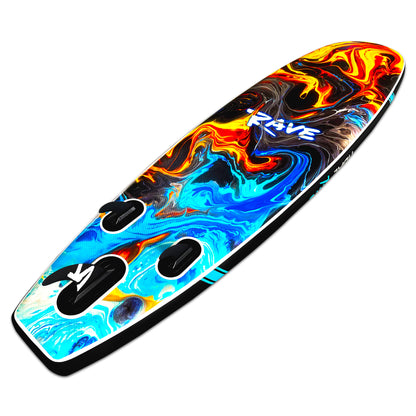 Tidal Rave Paddleboard 10'6" - Inflatable SUP Acrylic - Fire & Ice Design