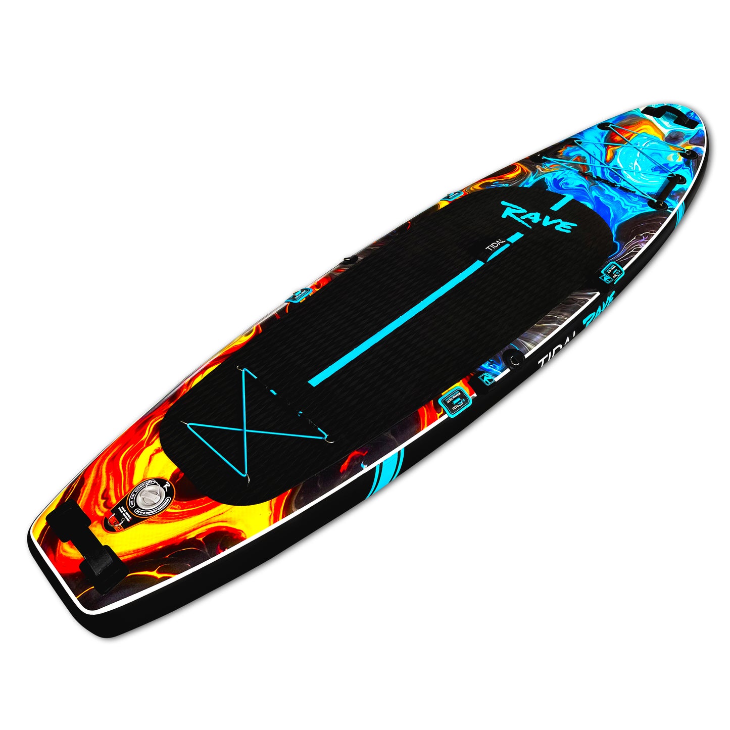 Tidal Rave Paddleboard 10'6" - Inflatable SUP Acrylic - Fire & Ice Design